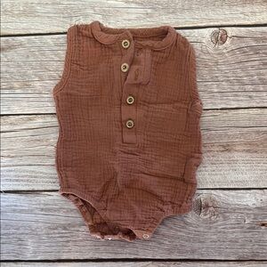 Rustic Sleeveless Baby Romper